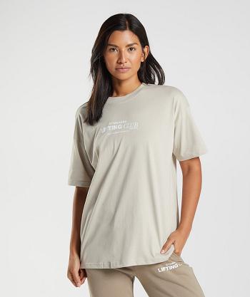 Dámské T Shirts Gymshark Social Club Oversized Šedé | CZ 3301YXF